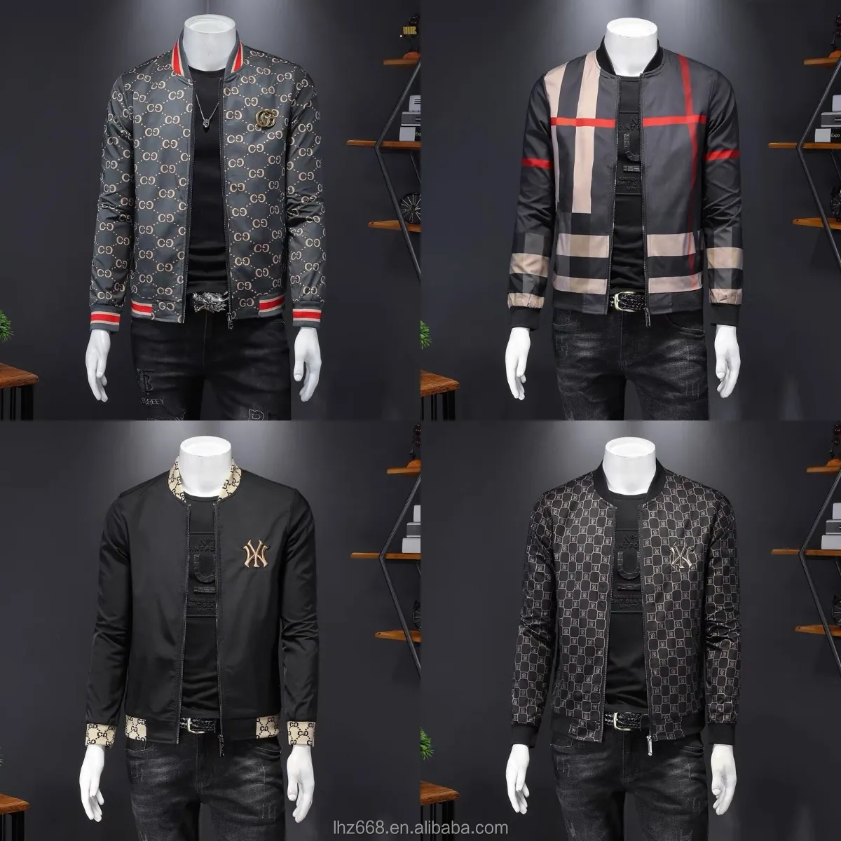 

wholesale fashion style Bomber Jacket plain black mens autumn winter jackets custom mens jacket Men's light coat