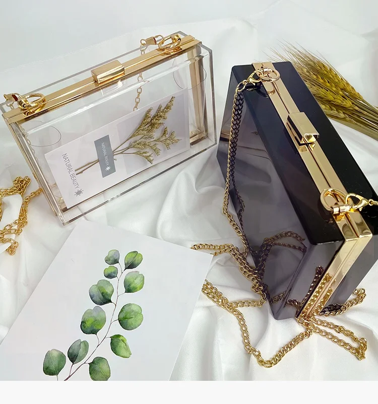 

Hot Sell candy color handbag acrylic evening party purse transparent clutch bags