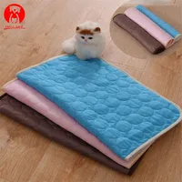 

Dog Pad Summer Cooling Mat Cat Dog Beds Blue Pink Coffee Pet Ice Cool Cold Silk Cushion Puppy Sleeping Blanket Pet Accessories