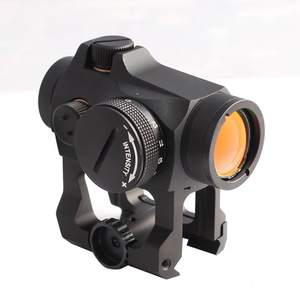 

Tactical hunting Micro Mini 1x Red Dot Sight Rifle Scope 20mm Rail Mount Base Lens Cover T2 Shockproof waterproof, Black