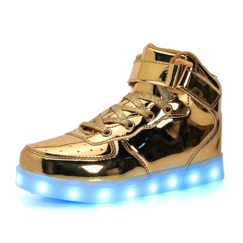 

high hi top ankle new fashion led sneaker men for man,man gold sneaker, All color available