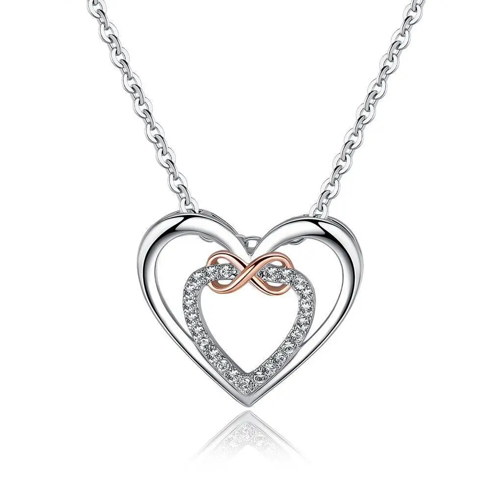 

2023 New Heart Necklace Infinite Love Memorial Mothers Day Gift Personalized Stainless Steel Clavicle Fashion Jewelry Necklace