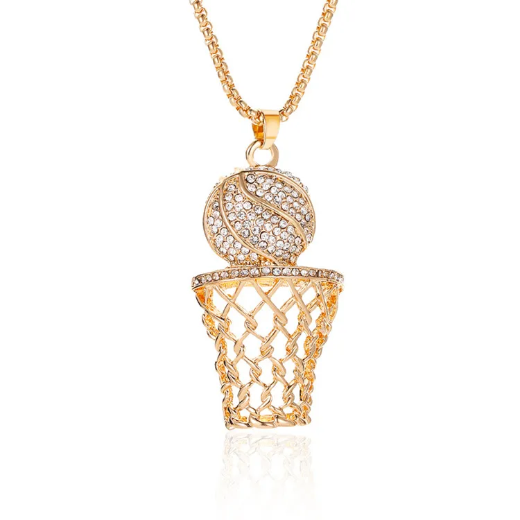 

Trendz Hiphop Diamond Basketball Frame Bestfriend Necklace Designed For Boys Kids, As picture