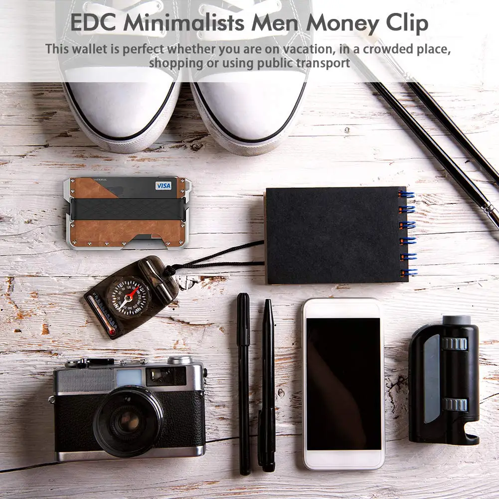 
2021 New Leather And Slim Aluminum Card Holder Wallet With Bottle Opener and Money Clip for Men Women, Best Promotion Gift 