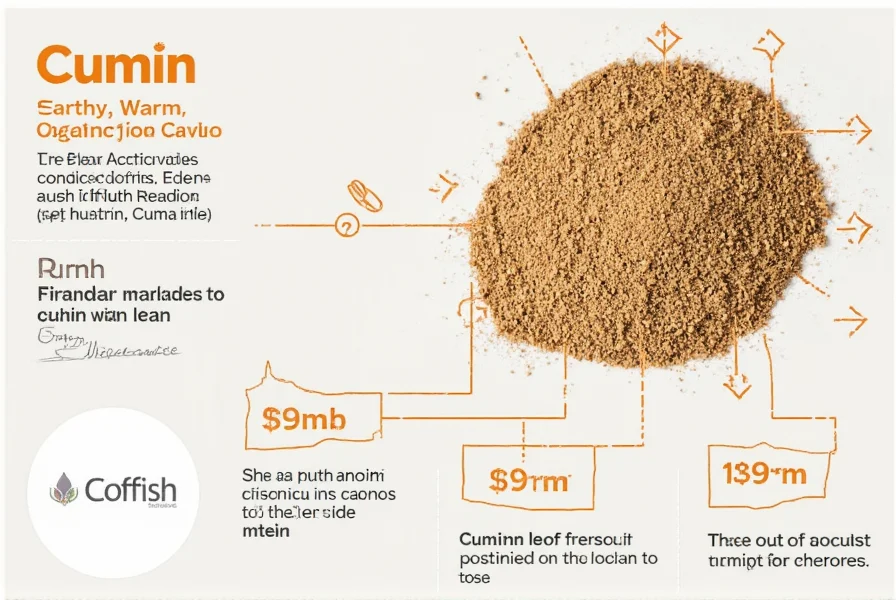 Nahaufnahme von Kreuzkümmelsamen mit ihrer geriffelten Textur und warmbraunen Farbe