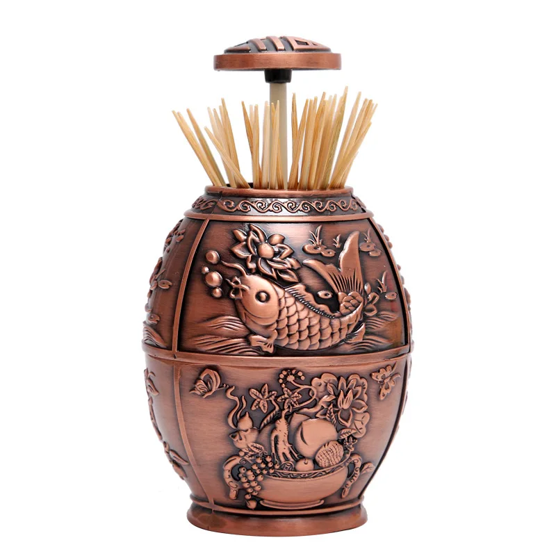 

Retro Toothpick Box Manual Pressure Automatic Pop-up Toothpick Cartridge