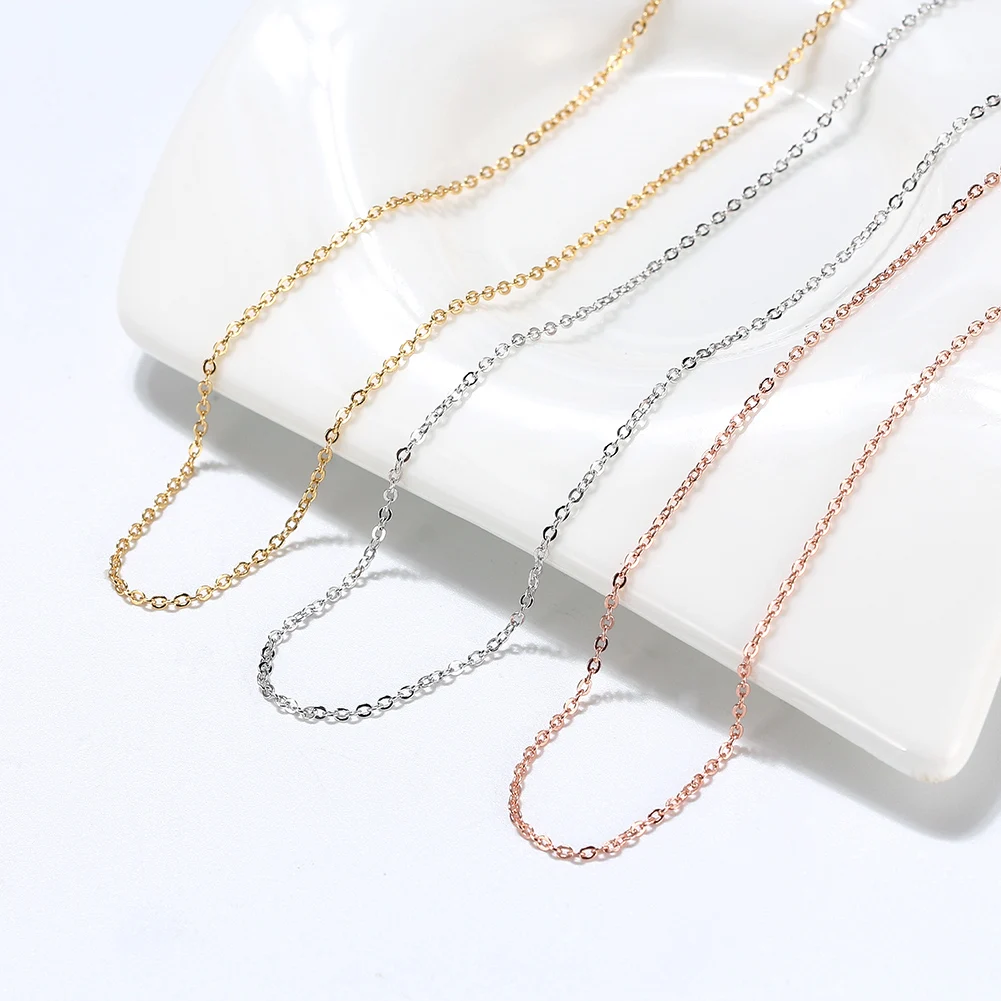 RINNTIN SC07 Wholesale Jewelry Silver Necklace Chain Italian 925 Sterling Silver Box Chain Necklace for Men
