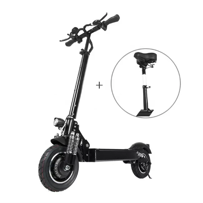 Janobike China Most popular Vacuum tire 52v 2400W Dual Motor 2 Front Big Lights Foldable electric Scooter for adult
