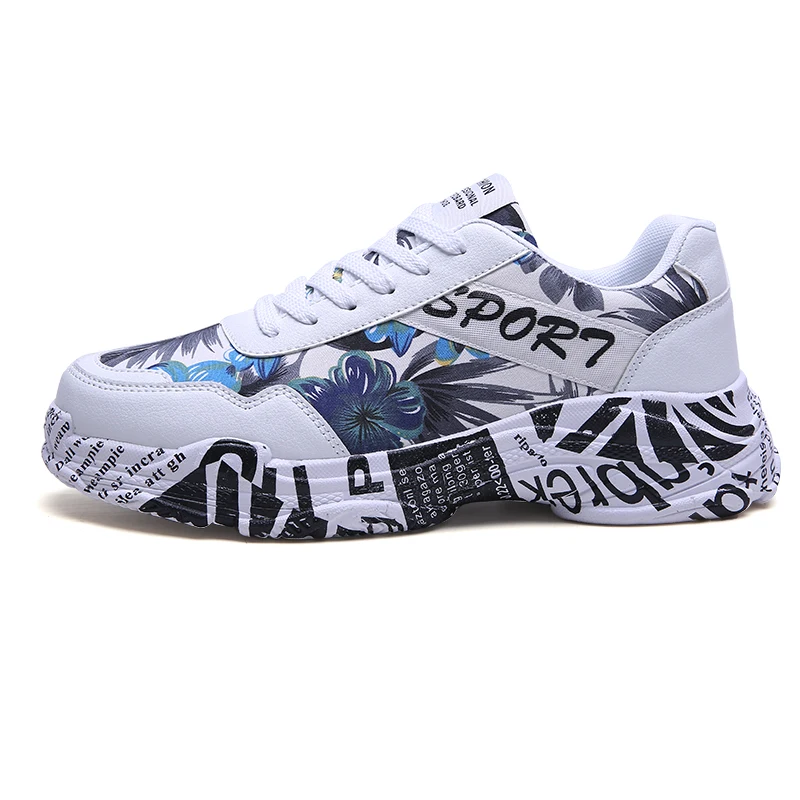 

Fashion printing PU Sports Shoes Man's Walking Sneakers, Customized color