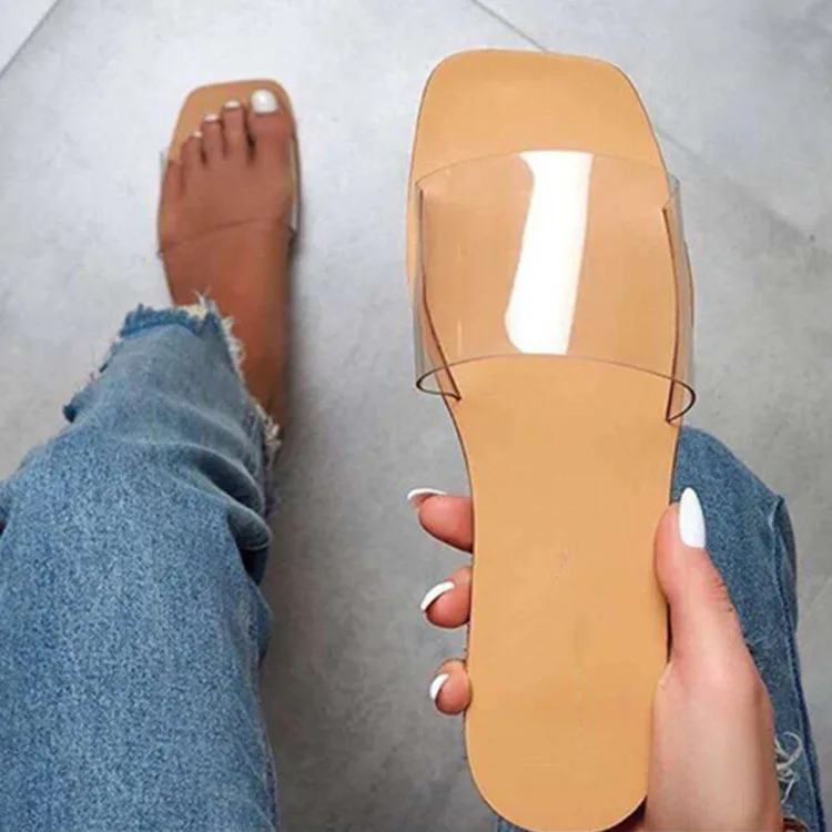 

Summer Fashion Outdoor Slip On Cool Design Womans Pvc Flat Slippers