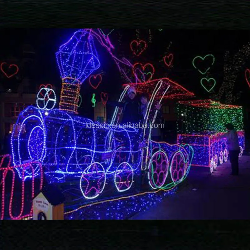 3d Led Motif Outdoor Lighted Christmas Train For Rooftop Christmas ...