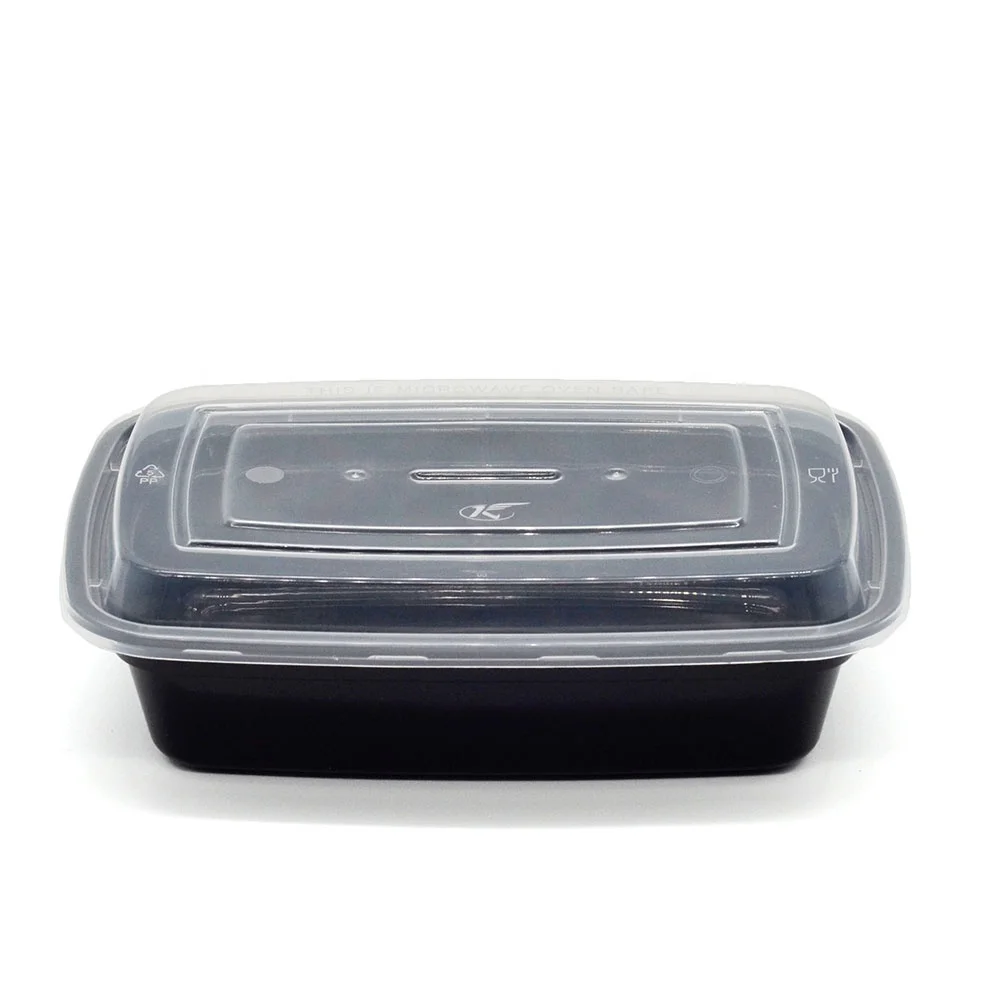 

American style shape rectangular PP fast food container disposable plastic take away bento box meal container with lid