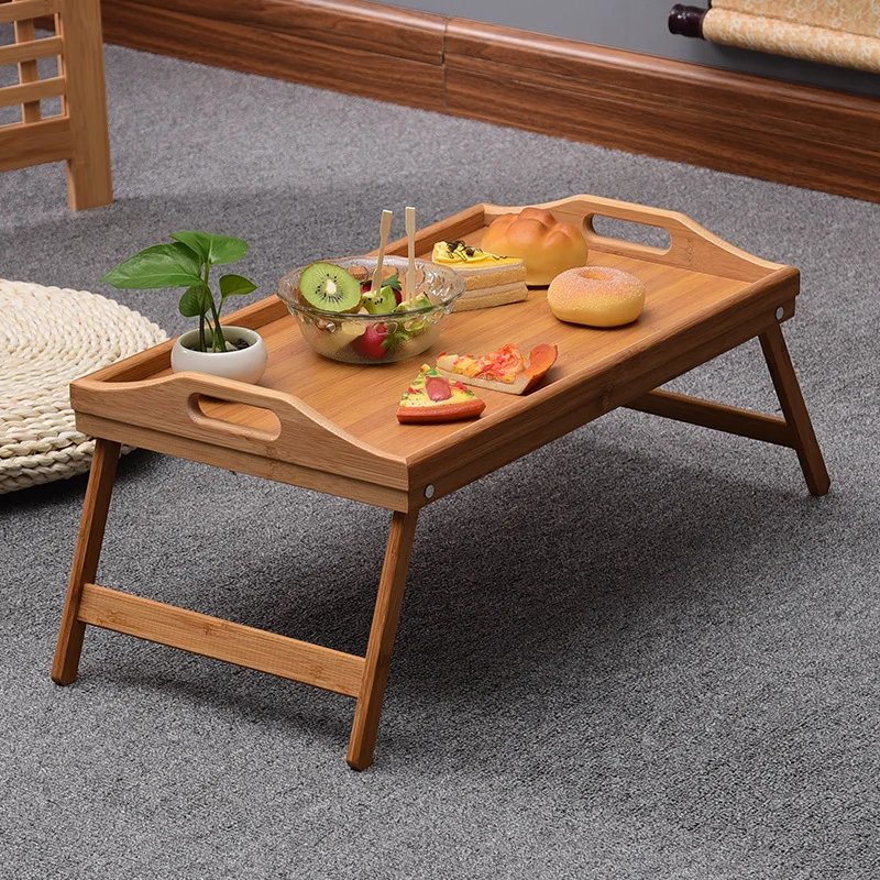 High Quality Natural Bamboo Custom Folding lazy laptop Computer Desk Table