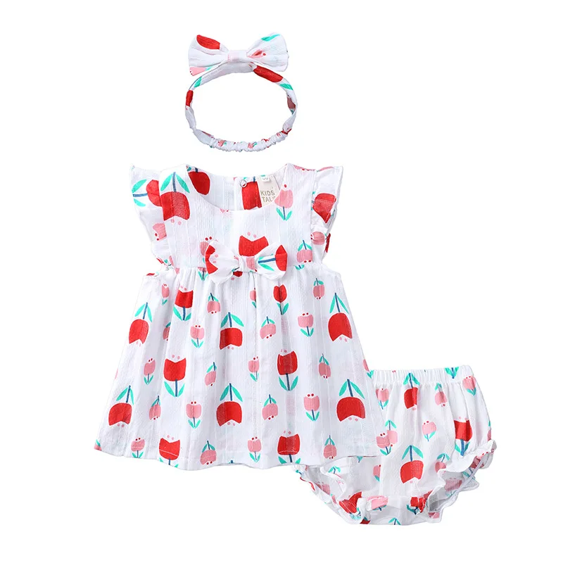 

Summer New Baby Princess Skirt Sweet Skirt Pants Girl Strawberry Dress Suit Clothing Set, Many