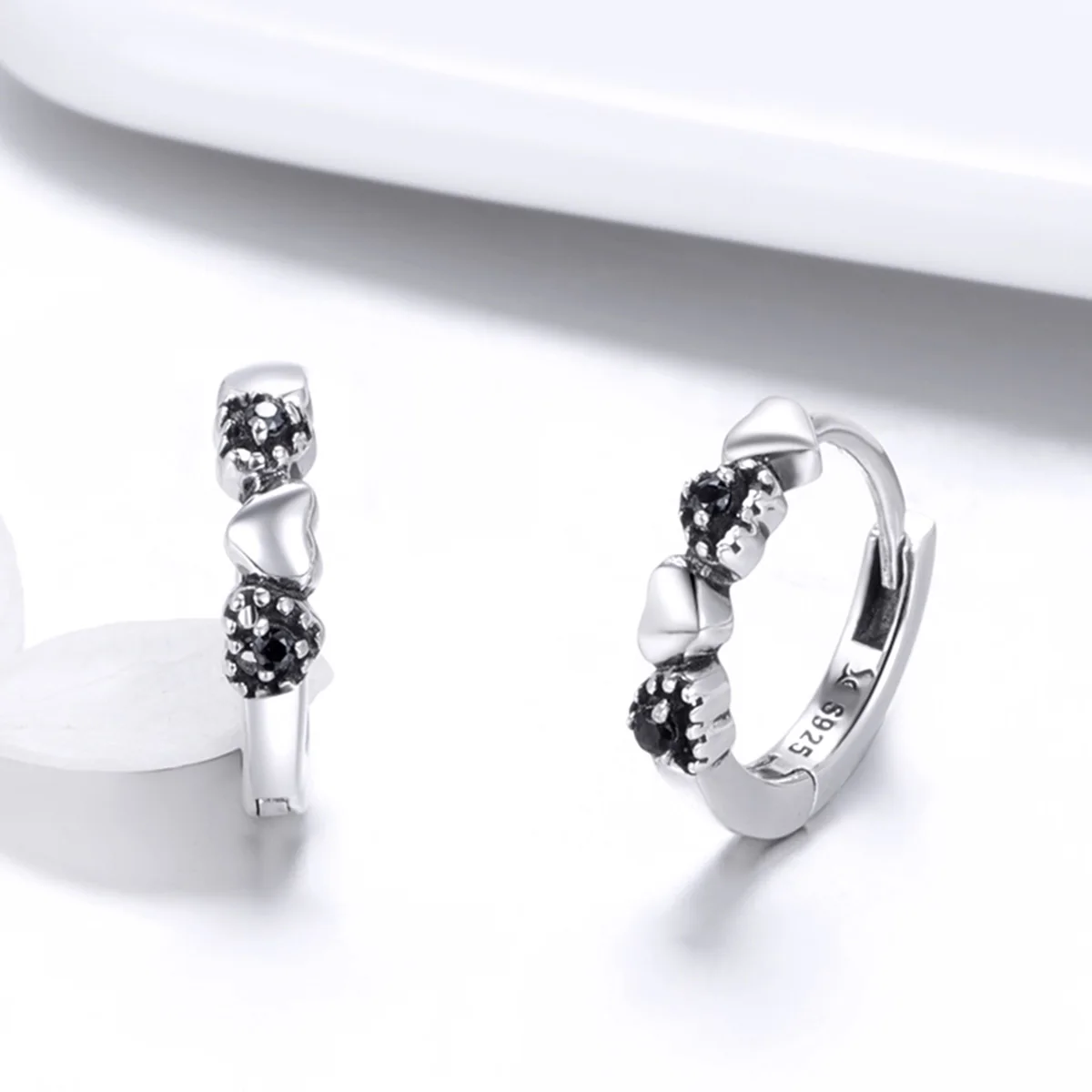 

circle with zircon jewelry 925 earring sterling silver hoop earring