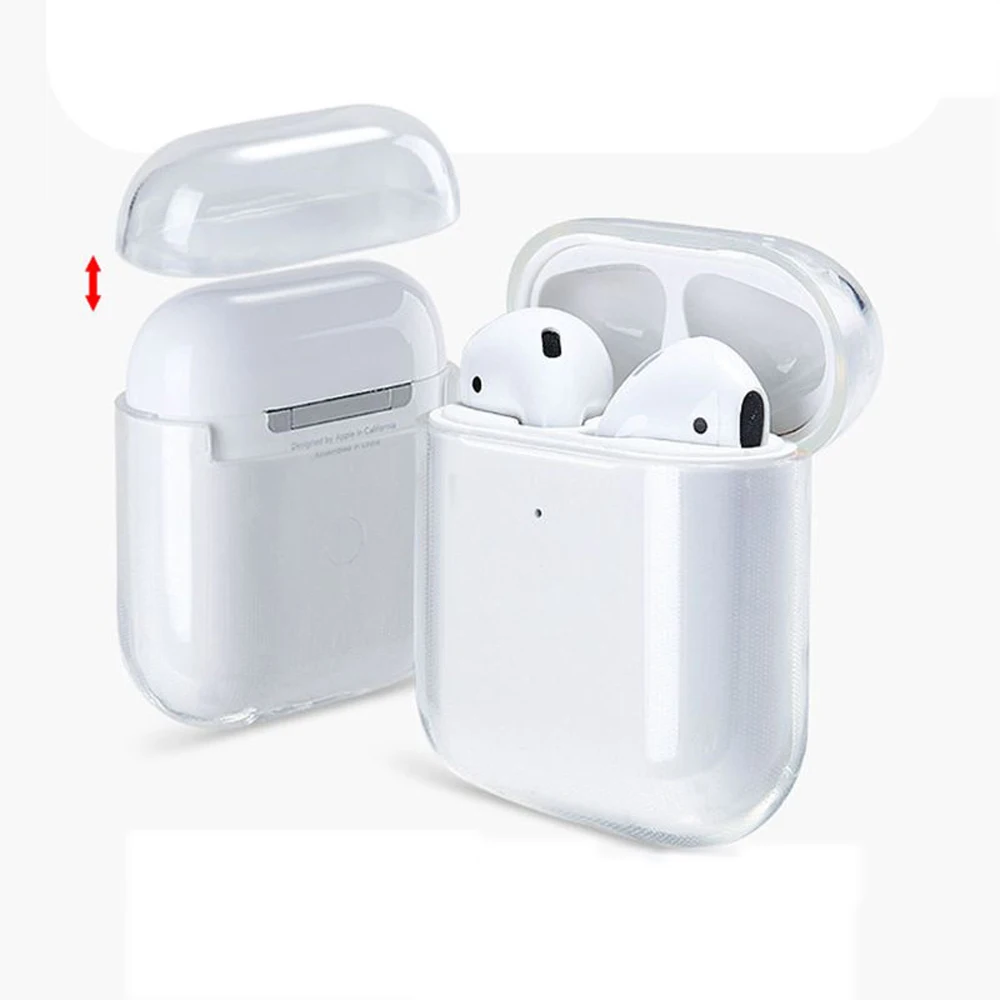 

Case airpods Silicone TPU Transparent Earphone Case For Air Pods 2 1 Protector Crystal Clear Cover Earpods Case