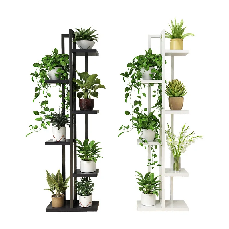 

2021 Wholesale Customized Flower Pot Stand Display Indoor Plant Shelves Rack, Rustic brown/white/customized