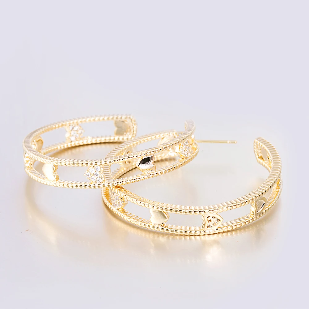 

XuQian Large Hoop High Quality Fancy Earrings for Wedding, Silver&gold