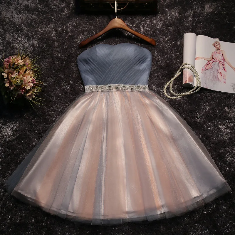 

Women Boho Short A Line Dress Sweetheart Beads Sashes Formal Evening Party Dresses
