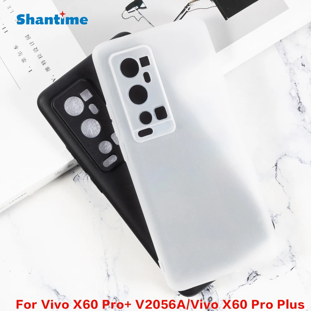 

Case For Vivo X60 Pro+ V2056A Brand Ultra Thin Clear Soft TPU Case Cover For Vivo X60 Pro Plus Couqe Funda, Black/matte white