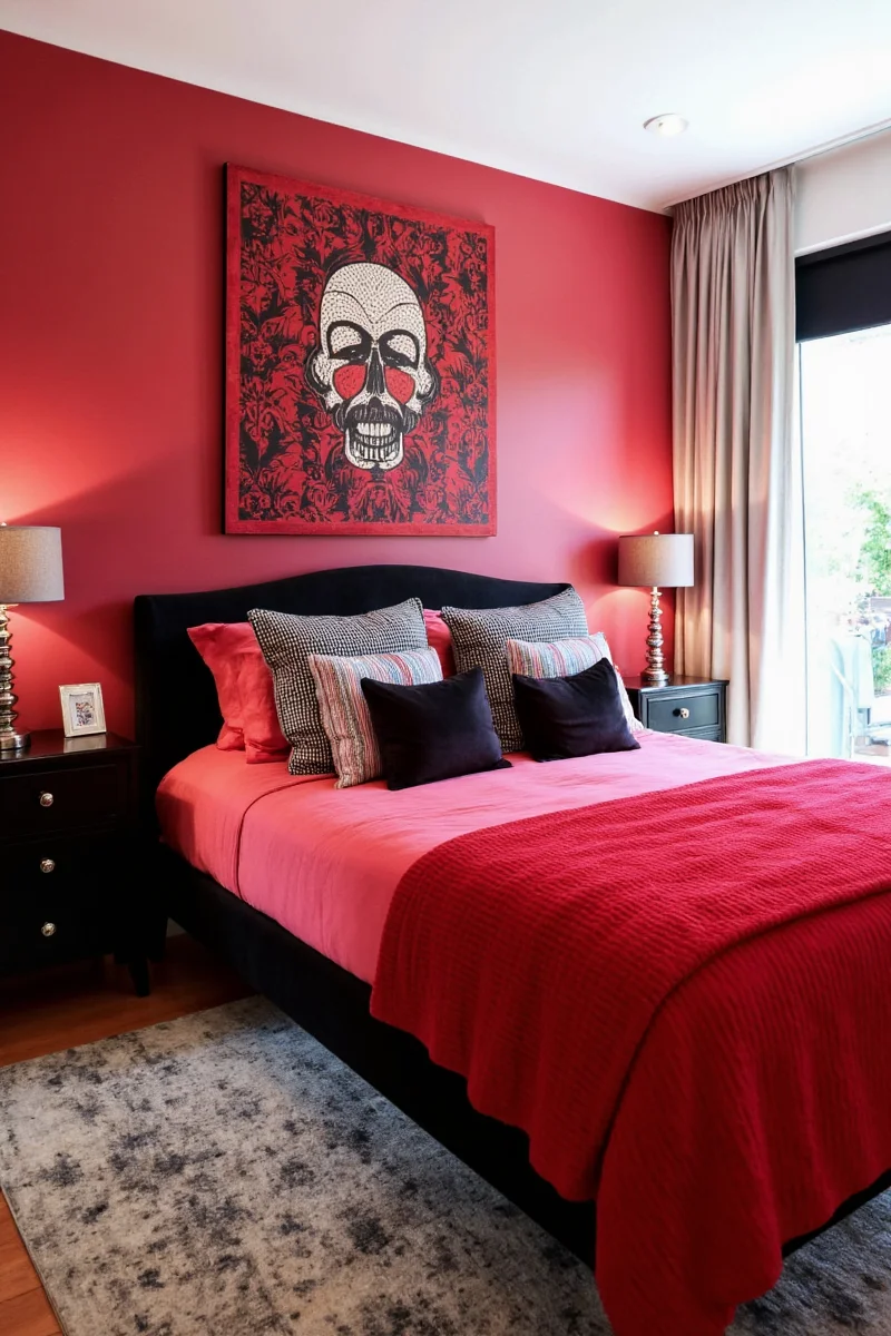 Black velvet bed frame