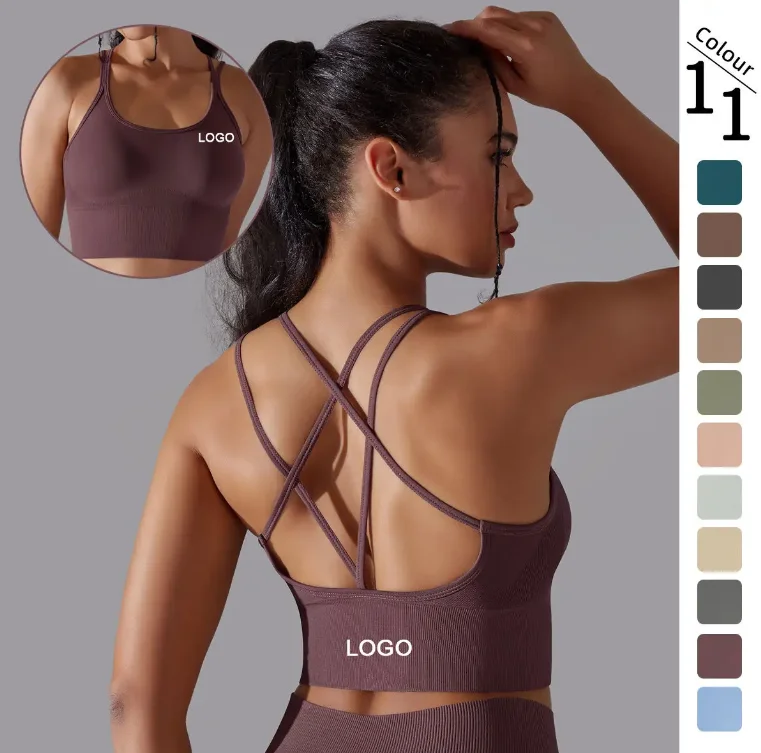 Seamless Cross Back Sports Bra