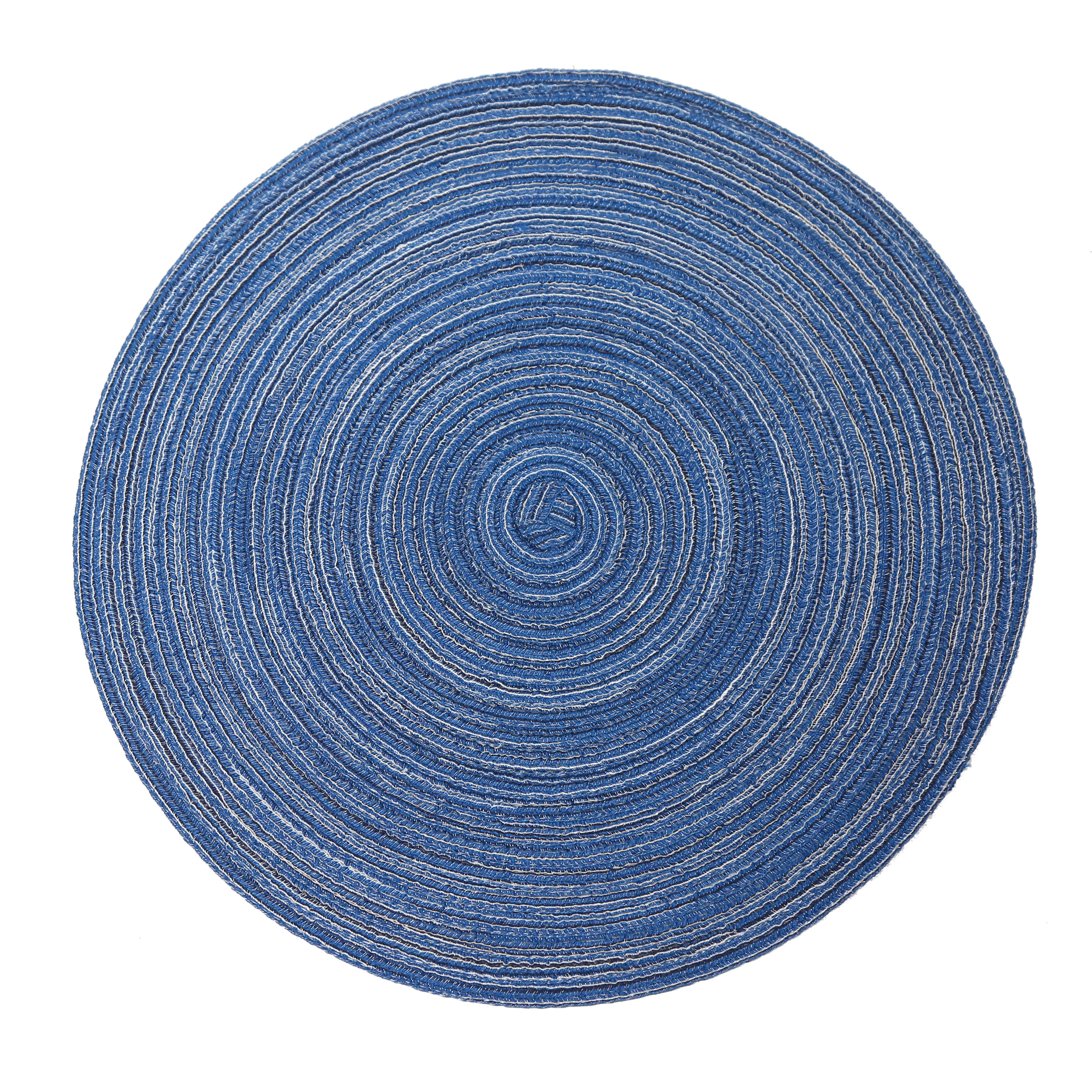 

2022 Placemat Factory New Design Stock Christmas Colorful Oval Polyester Woven Placemat set of 6