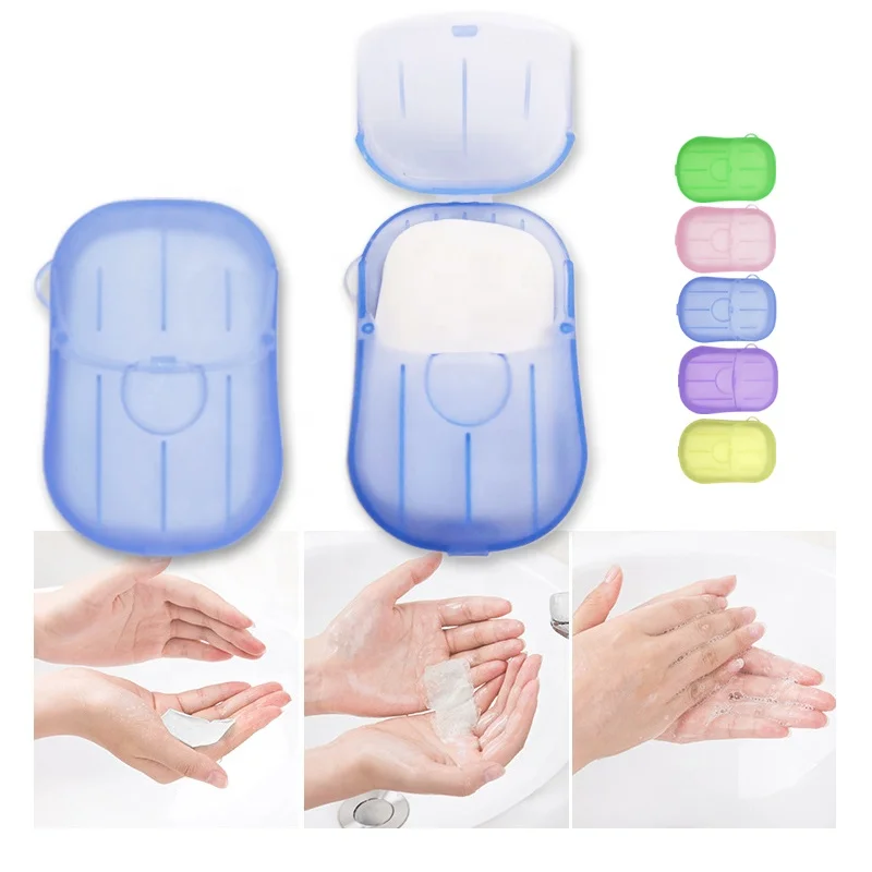 

20PCS/BOX Travel disposable portable water soluble skin care hand washing strips sheets paper soap