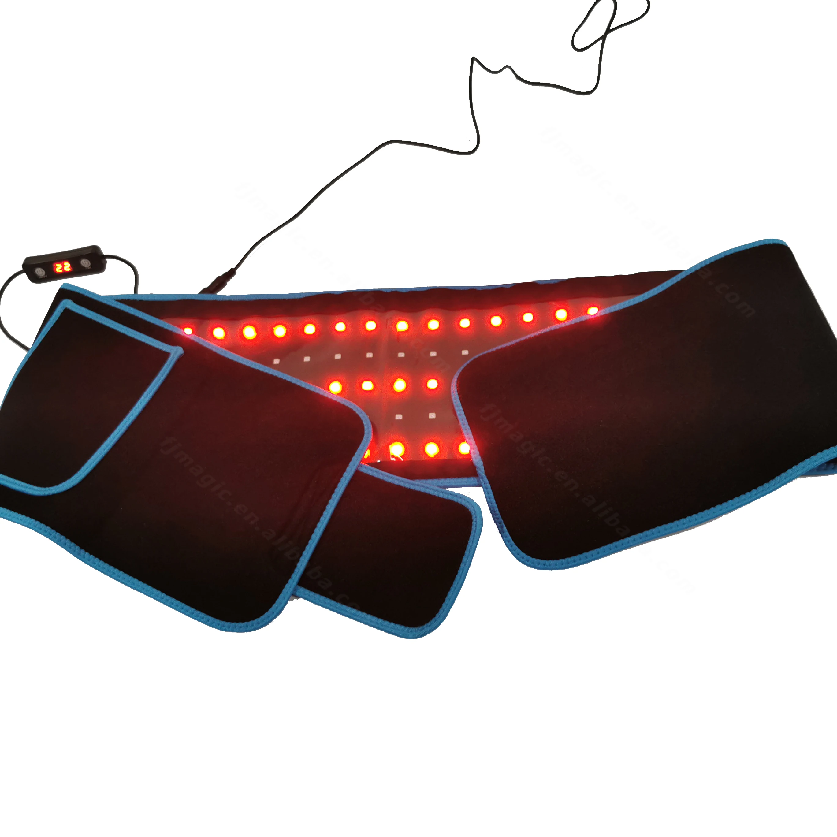 

Red Led Light Therapy Wrap Belt 660nm 850nm For Pain Relief Weight Loss, Black