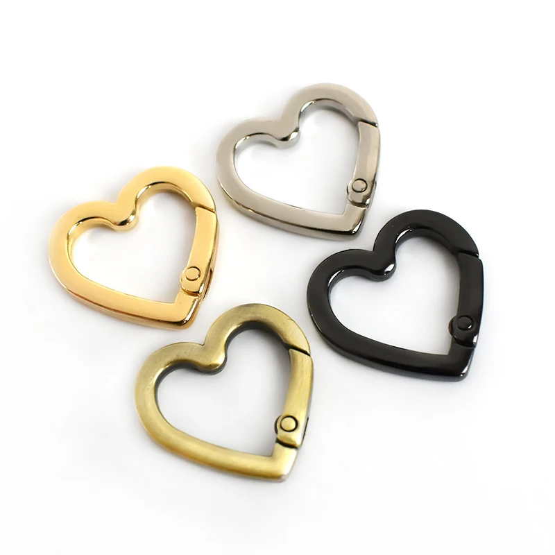 

Meetee BF776 15/19mm Love Heart-shaped Spring Loop Hook Buckle Charm Connection Open Ring Buckle, Colorful