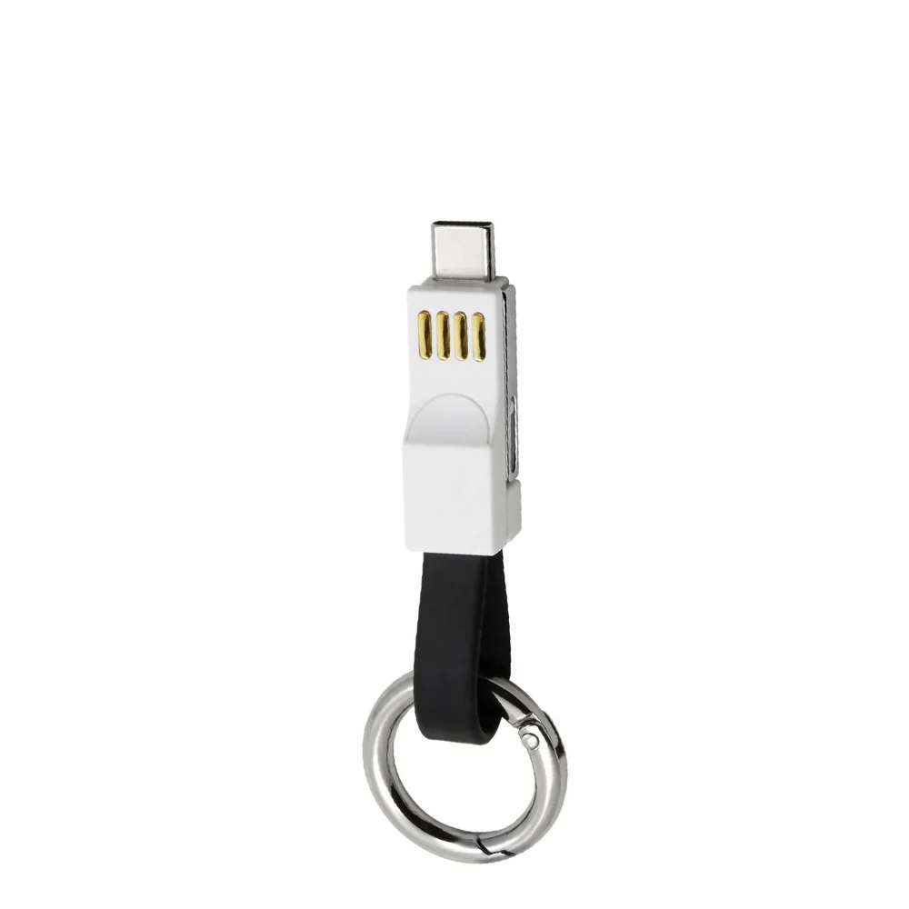 

Vnew multifunction high quality key chain cable 3 in 1 usb3.0 cable for 8pin /Type C/Micro with fast charging and data, White/black/blue/red