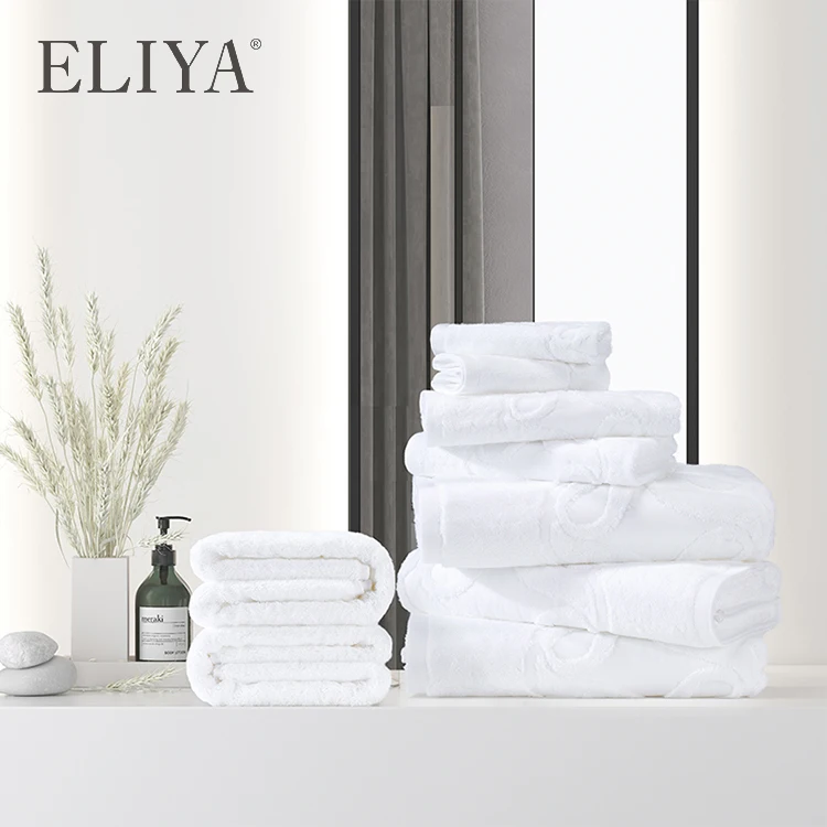 

Eliya Highly Absorbent Thick Hotel Spa Towel Heavyweight Turkish Cotton Adult White Bath Towels Set