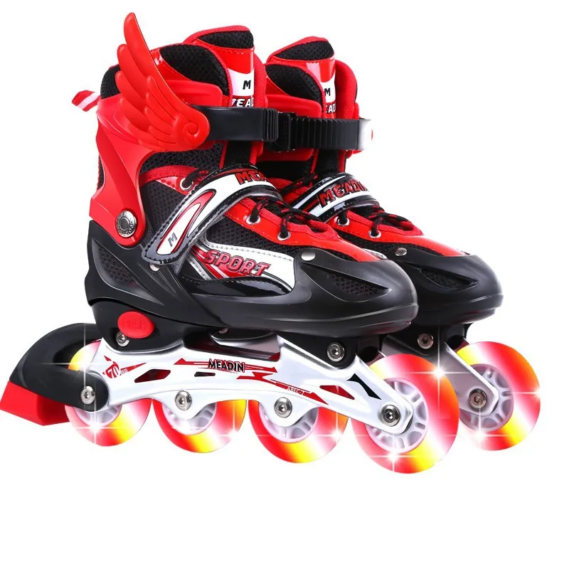 

Factory wholesale cheap adjustable children kids quad inline roller skates 4 wheels flashing rollers shoes for kids