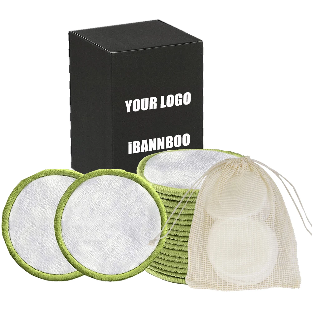 

Washable Facial Cleaning Bamboo Cotton Rounds Pad With Headband
