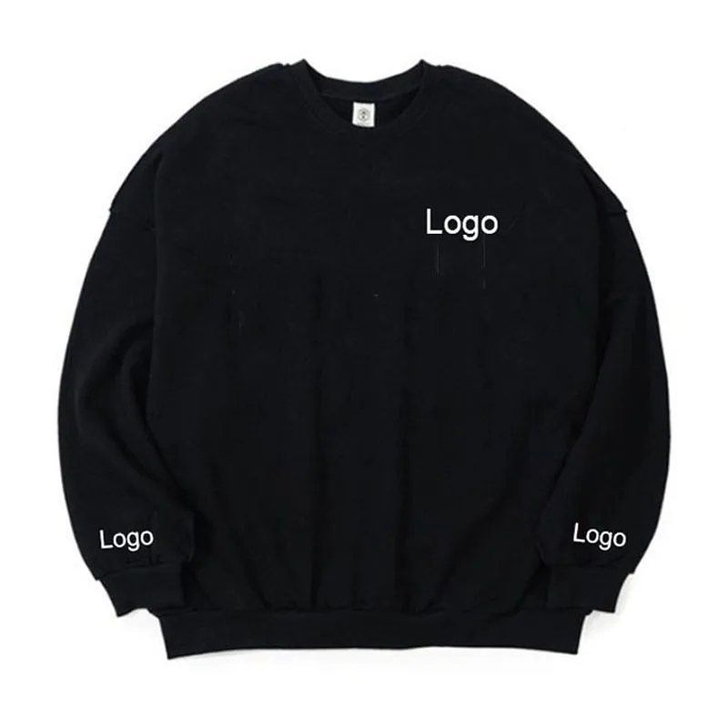 

Custom Logo Plain Crew Neck pullover Sweatshirt 80% cotton unisex loose sweat shirt embroidery Men's clothing Spring Sportwear