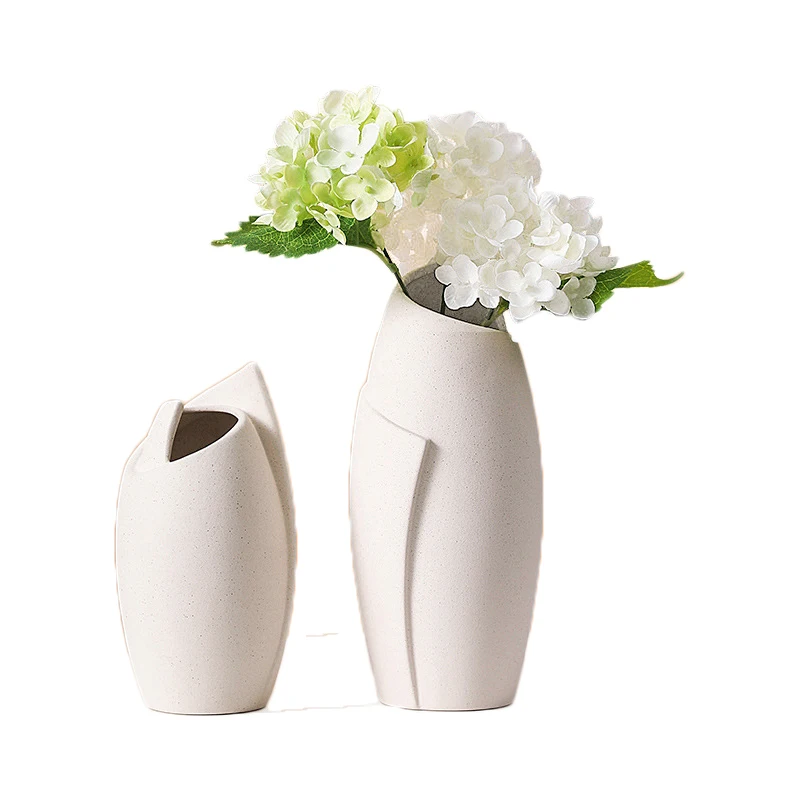 

Creative Home Wedding Decor Ornament Nordic Style White Ceramic Vase For Hydroponic Dry Flower Vases