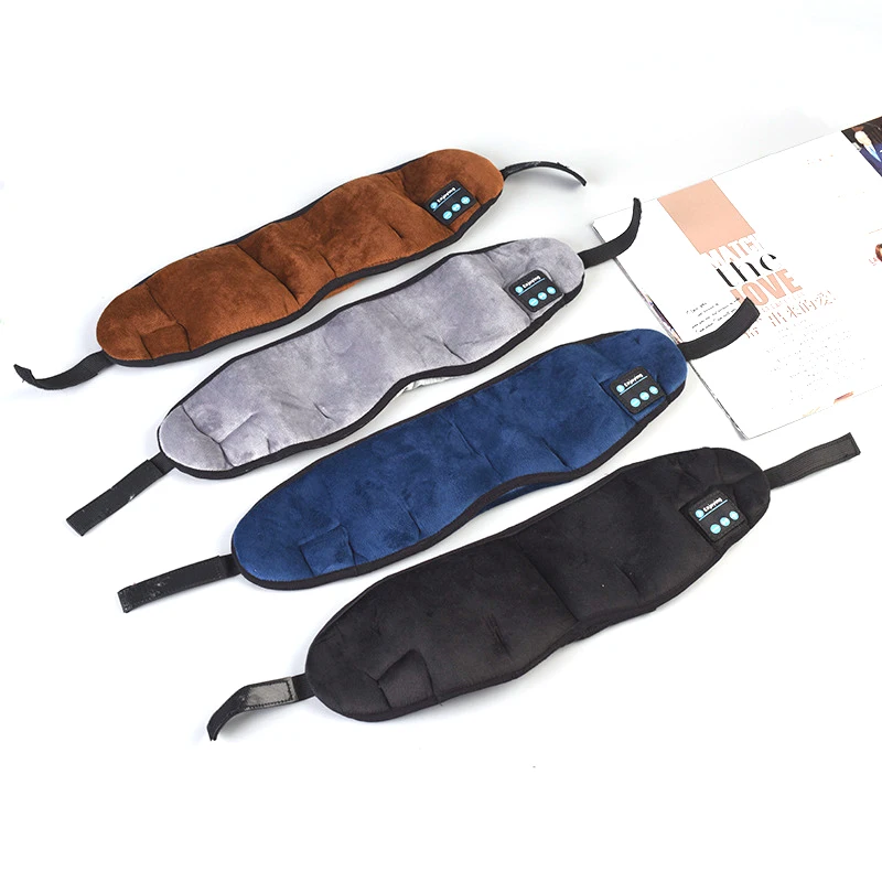 

Blue tooth mask Sleep Headphone Music Eye Mask Factory Spot stock Drop Shipping with microphone Anti noise call headband, Black/gray/blue/brown