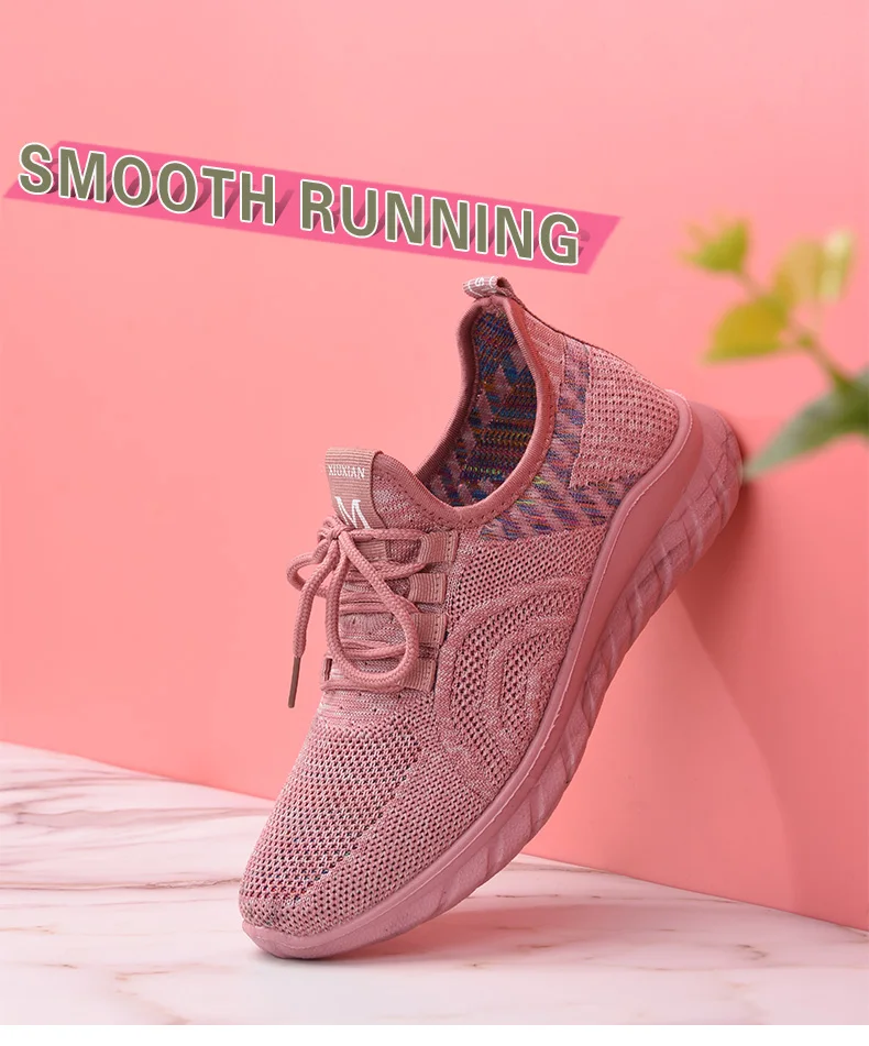 Non Slip Lace Up Walking Sneakers Gym Sport Running Women Sports Shoes