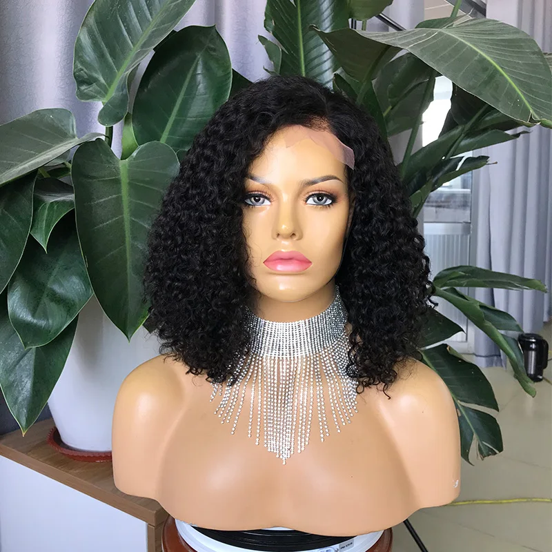

Wholesale 1.5x4" Closure Wig Brazilian Human Virgin Hair Joy Curl Short Curly Bob