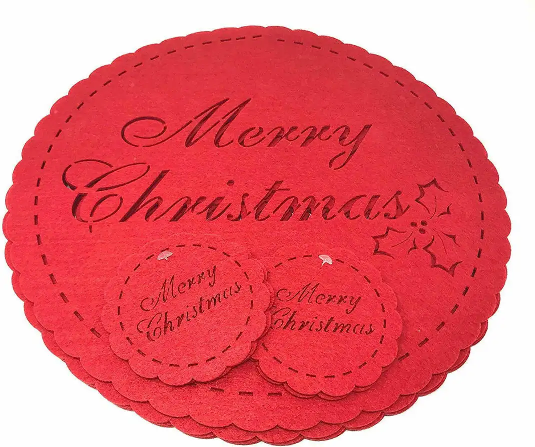 

Christmas Felt placemat coaster set heat resistance Eco-friendly material, As you want
