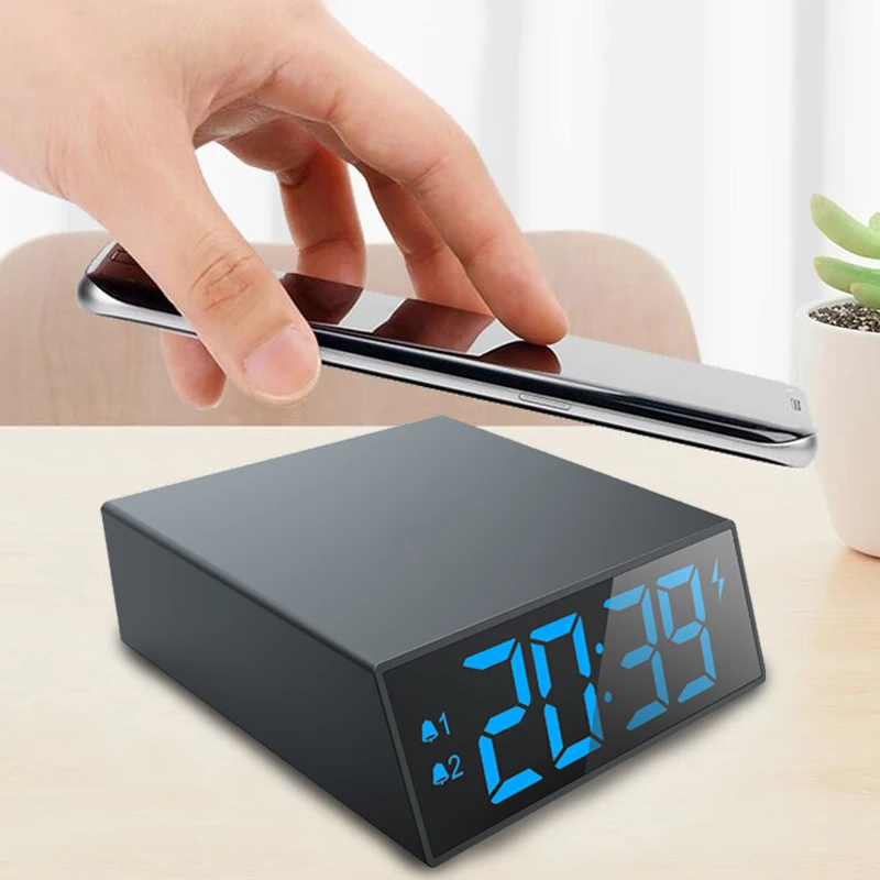 

Wireless Charger Alarm Clock Qi Wireless Charger Pad Fast Charger