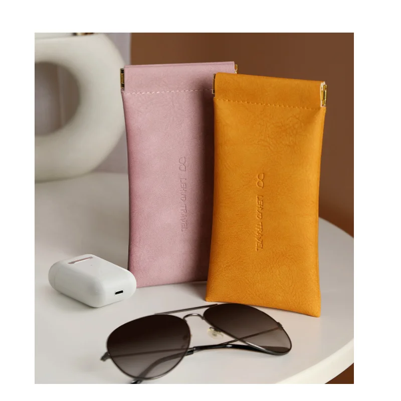 New Fashion Sunglasses Bag Pu Leather Glass Case Pouch Mobile Phone Wallet Storage Case Portable Glasses storage Case