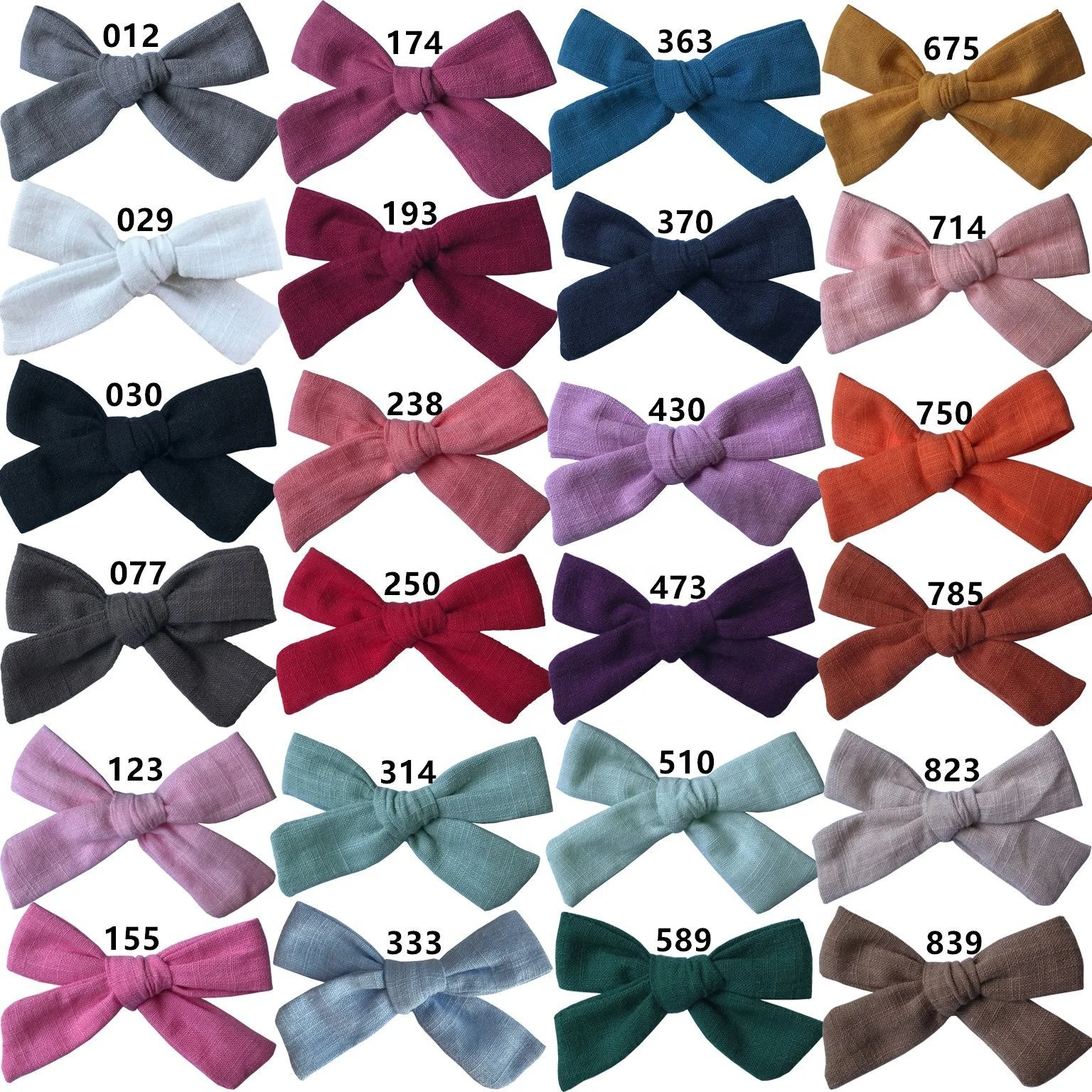 

New arrival Baby girls 10 CM Cotton linen hair clips bow hair accessories