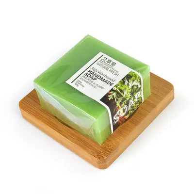 

SHIZHI OEM Customized 100G Herbal Soap Handmade Organic Essential Oil Refreshing Face Bath Skin Care Chinese Mugwort Soap