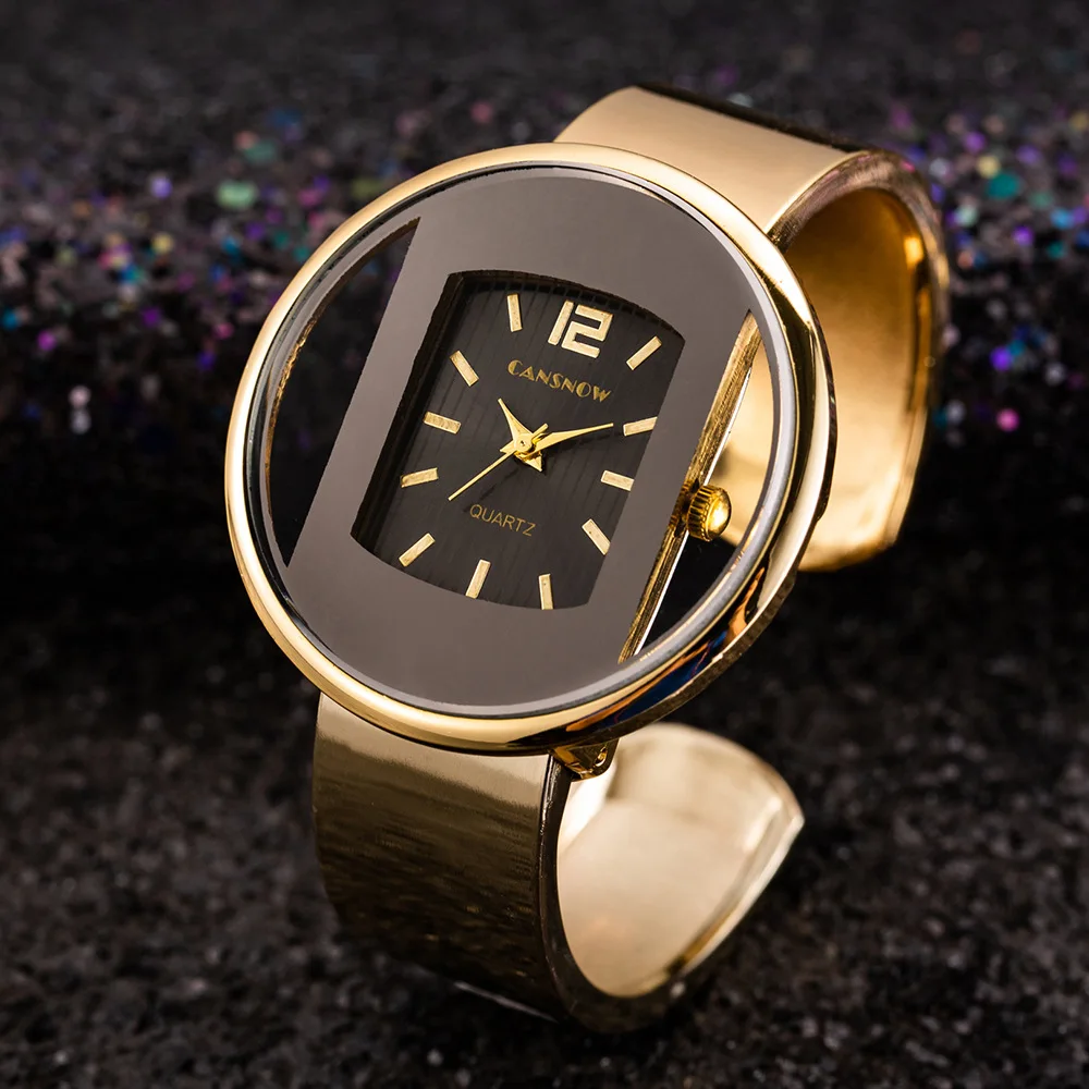 

Hot Sale OEM Customize Your Logo Stainless Steel Women Bracelet Bangle Watch free nickel