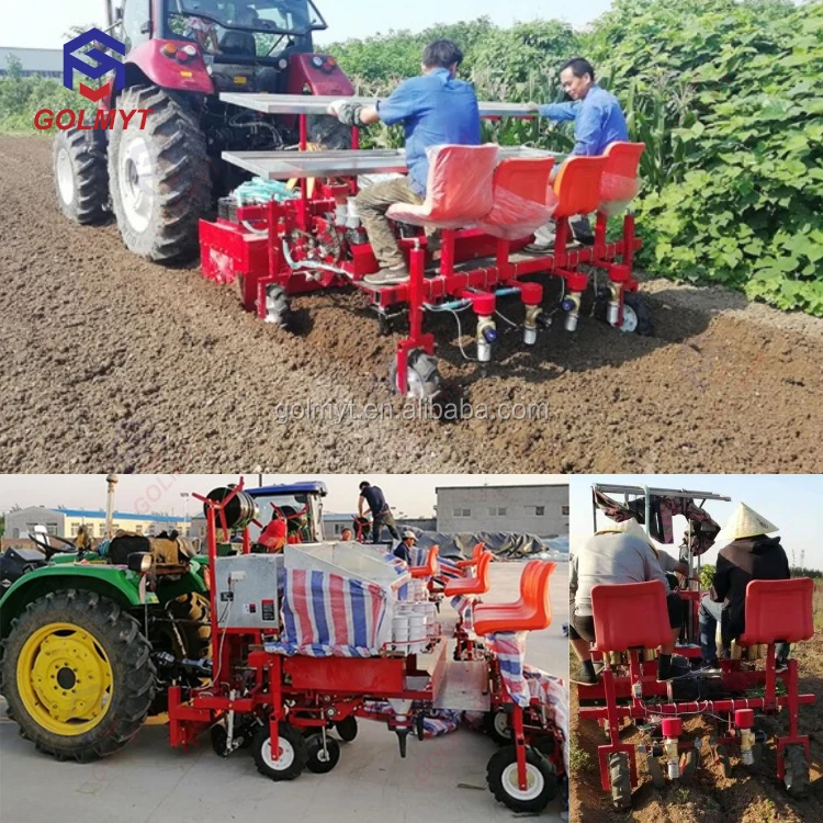 Single Double Row Vegetable Greenhouse Planting Seedling Transplanter