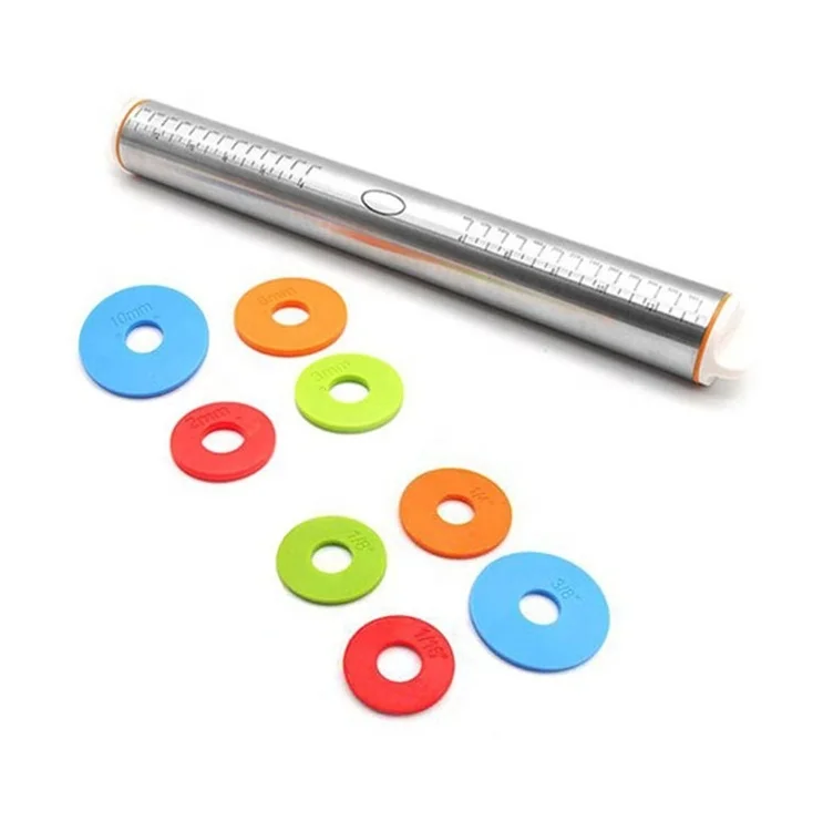 

Stainless Steel Rolling Pin with Removable Rings Adjustable Rolling Pin