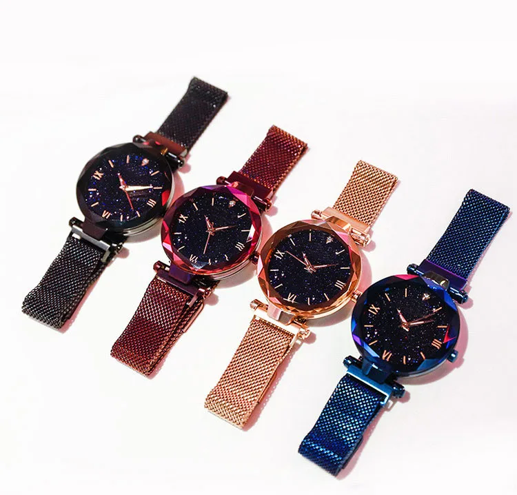 

Tiktok women Roman scale Star Sky dial watch japan movement trend design quartz Magnetic clasp watch