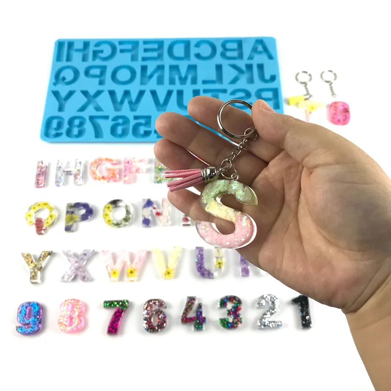 

5788 Christmas Letters Moulds Alphabet Badge Reel Mold For Resin Personalized Keychain Jewelry Pendant Silicone Moulds