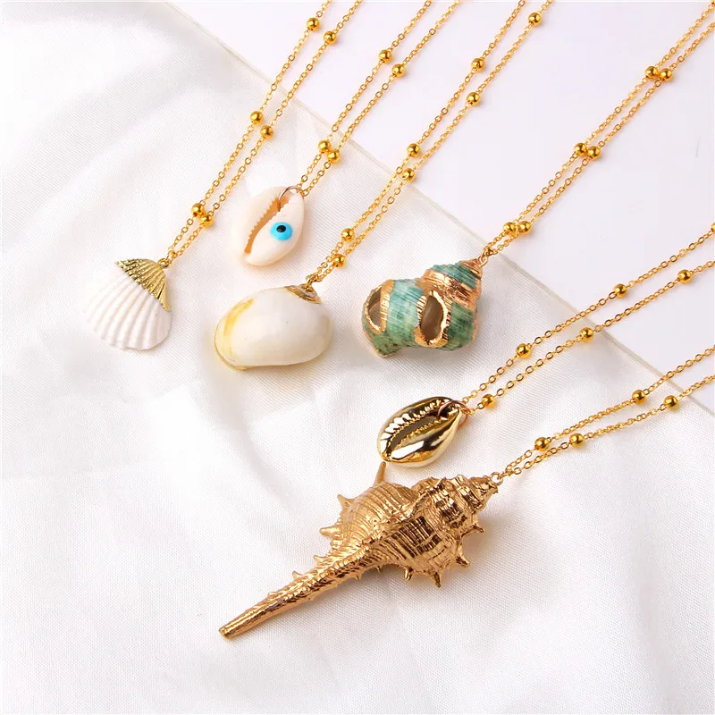 

Hot selling wholesale beautiful design cute star shell necklace for girl shell necklace jewelry shell necklace for women on sale